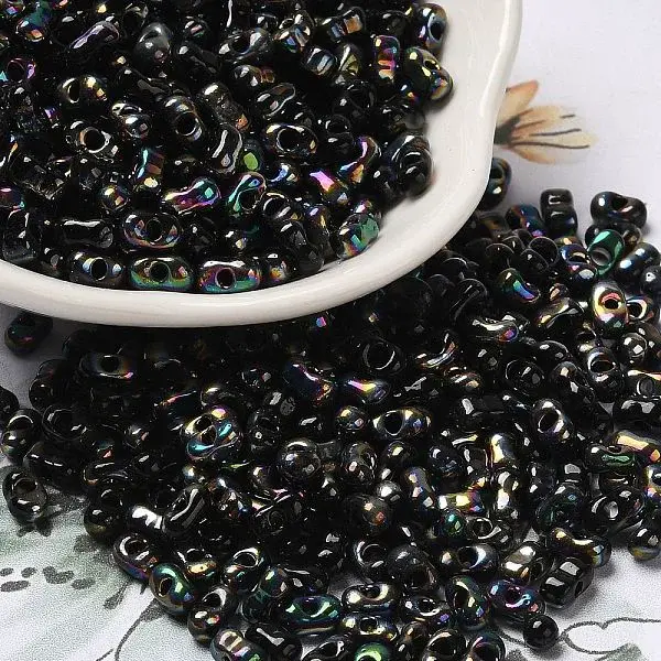 Electroplate Two Tone Glass Seed Beads