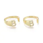 Brass Micro Pave Clear Cubic Zirconia Cuff Rings