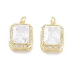 Brass Micro Pave Cubic Zirconia Charms