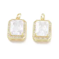 Brass Micro Pave Cubic Zirconia Charms