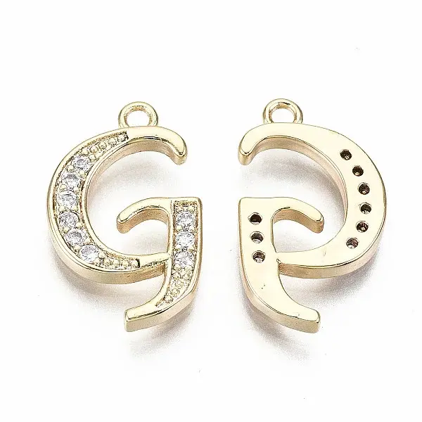 Brass Micro Pave Clear Cubic Zirconia Pendants