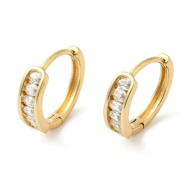 Clear Cubic Zirconia Hoop Earrings
