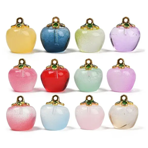 Transparent Glass Apple Pendants