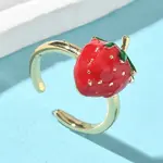 Brass Enamel Adjustable Cuff Rings for Women