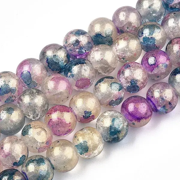 Baking Painted Crackle Glass Bead Strands