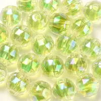 Two Tone UV Plating Rainbow Iridescent Acrylic Beads