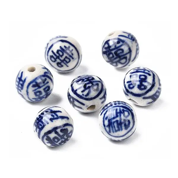 Handmade Blue and White Porcelain Beads