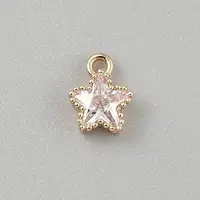 Brass Micro Pave Cubic Zirconia Charms