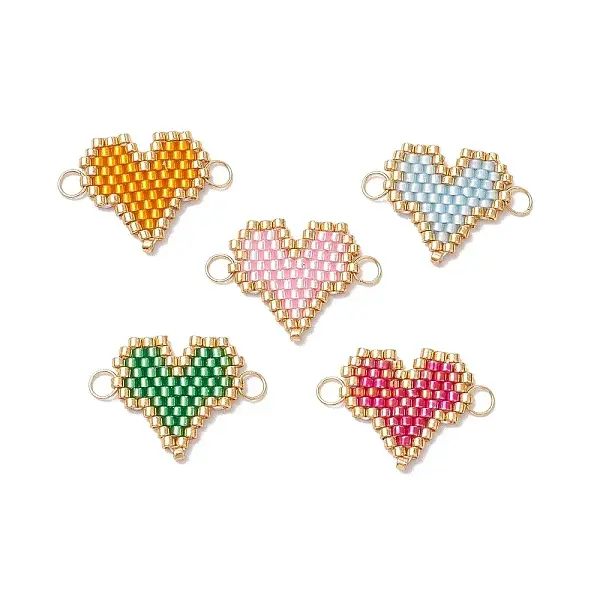MIYUKI Delica Glass Seed Beaded Heart Links