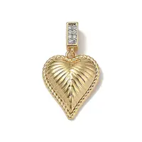 Brass Micro Pave Clear Cubic Zirconia Pendants