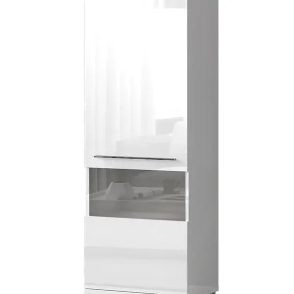 Střední vitrína s osvětlením tiana - bílá