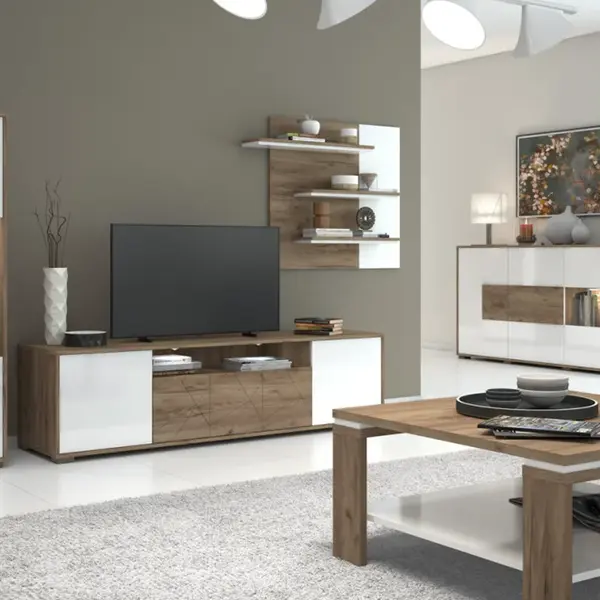 Obývací pokoj freya - dub halifax/bílá