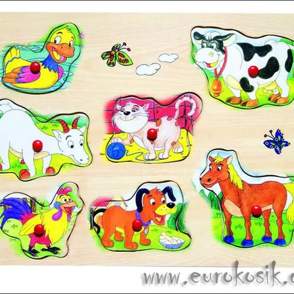 Muzikální puzzle domácí zvířata