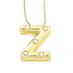 Brass & Plastic Pearl Letter Pendant Box Chain Necklaces for Women