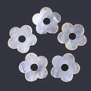 Edge Golden Plated Capiz Shell Pendants