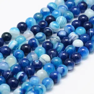 Natural Striped Agate/Banded Agate Bead Strands