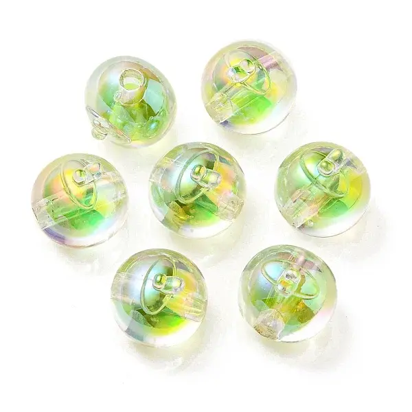 UV Plating Rainbow Iridescent Acrylic Beads