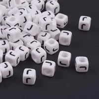 Acrylic Horizontal Hole Letter Beads