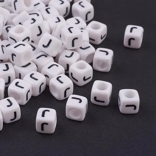Acrylic Horizontal Hole Letter Beads