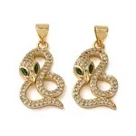 Brass Micro Pave Cubic Zirconia Pendants