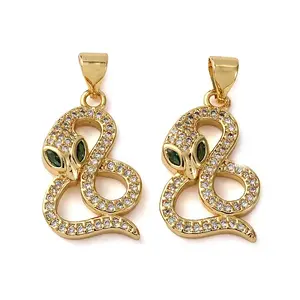 Brass Micro Pave Cubic Zirconia Pendants