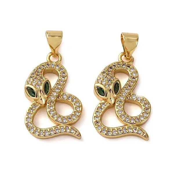 Brass Micro Pave Cubic Zirconia Pendants