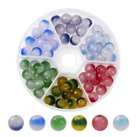 6 Style Spray Painted Glass Beads Strands