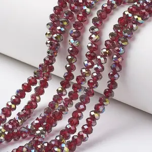 Electroplate Transparent Glass Beads Strands
