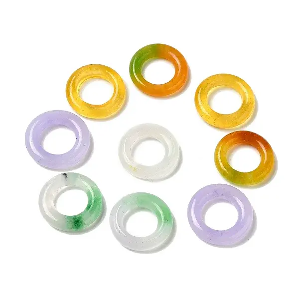 Dyed Natural White Jade Ring Charms