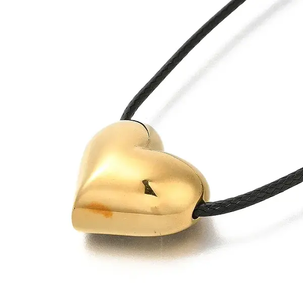 Ion Plating(IP) 304 Stainless Steel Heart Pendant Necklaces for Women