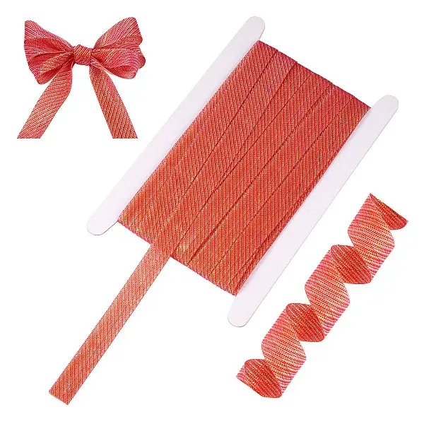 20 Yards Sparkle Metallic Polyester Twill Ribbons