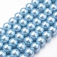 Eco-Friendly Dyed Glass Pearl Round Bead Strands