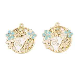 Rack Plating Alloy Enamel Pendants