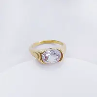 304 Stainless Steel Cubic Zirconia Finger Rings