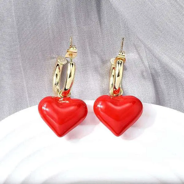 Brass Dangle Stud Earrings