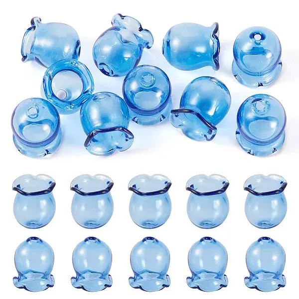 10Pcs Glass Bead Caps for Wind Chimes Making