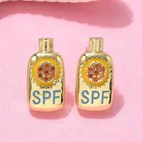 Brass Micro Pave Cubic Zirconia Stud Earrings