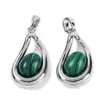 Synthetic Malachite Teardrop Pendants