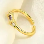 Brass Micro Pave Cubic Zirconia Cuff Rings for Women