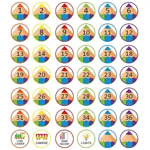 42Pcs Number Theme Self-Adhesive Paper Decorative Stickers