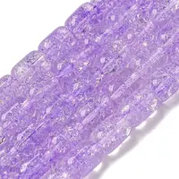 Transparent Crackle Glass Beads Strands