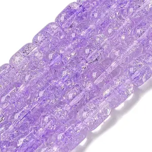 Transparent Crackle Glass Beads Strands