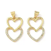 Brass Micro Pave Cubic Zirconia Pendants