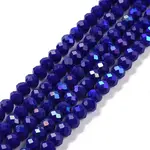 Electroplate Opaque Solid Color Glass Beads Strands