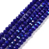 Electroplate Opaque Solid Color Glass Beads Strands