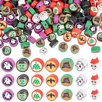200Pcs Halloween/Christmas Theme Handmade Polymer Clay Beads