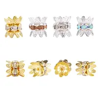 Brass Rhinestone Bead Caps