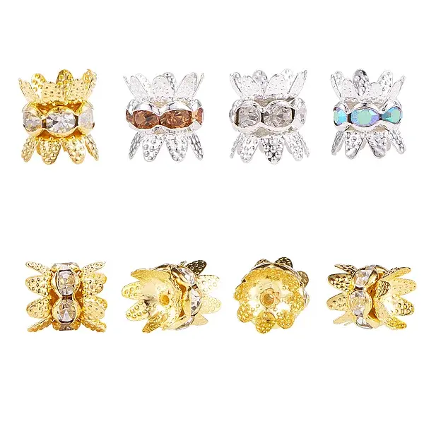 Brass Rhinestone Bead Caps