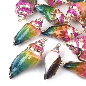 Spray Paint & Electroplate Spiral Shell Pendants