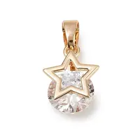 Brass Micro Pave Cubic Zirconia Pendants